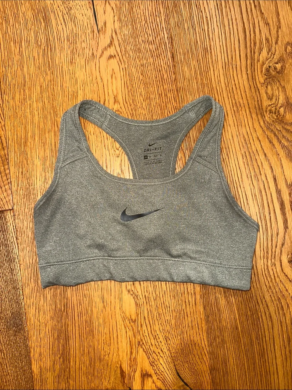 Nike Gray Dri-FIT Racerback Sports Bra
